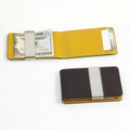 Brown Leather Wallet with Credit Card Slots & Stainless Steel Money Clip